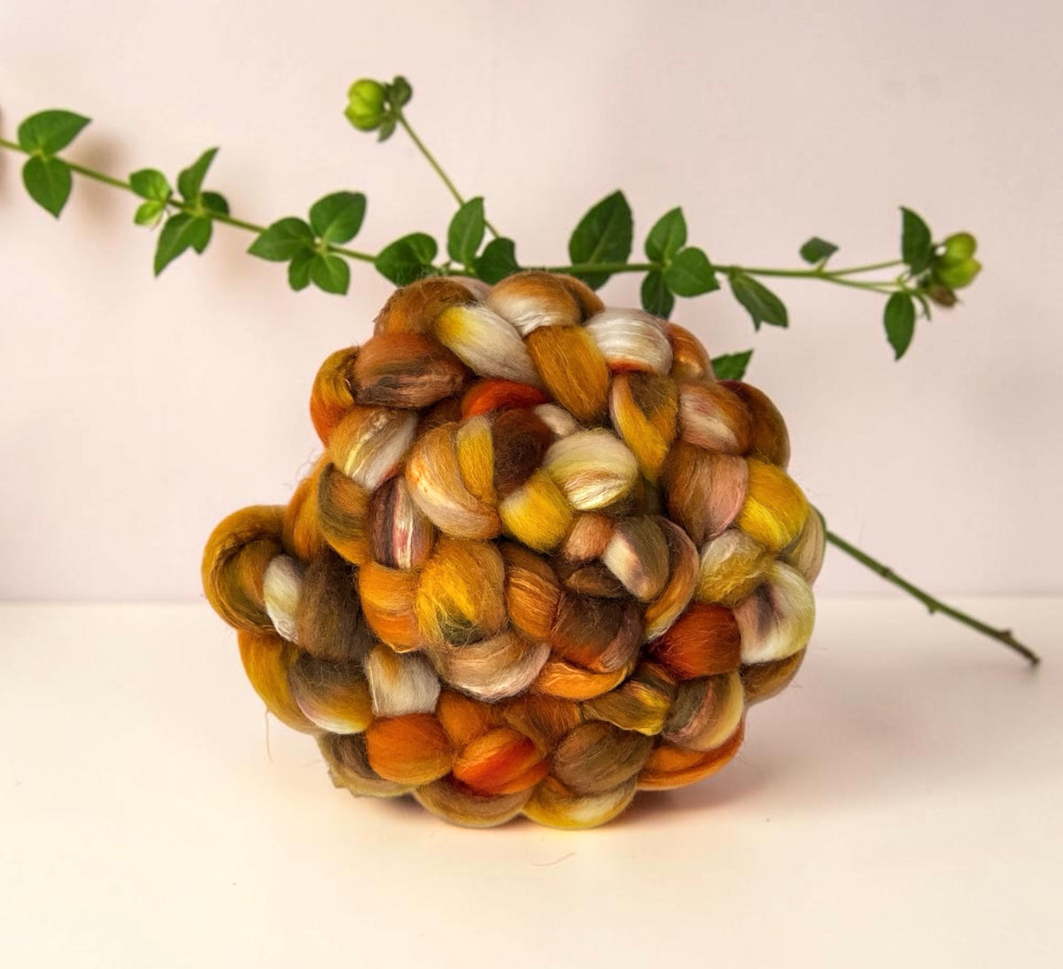 Acorn & Ochre - 70% BFL Wool 30% Tussah Silk - Fibre/Fiber