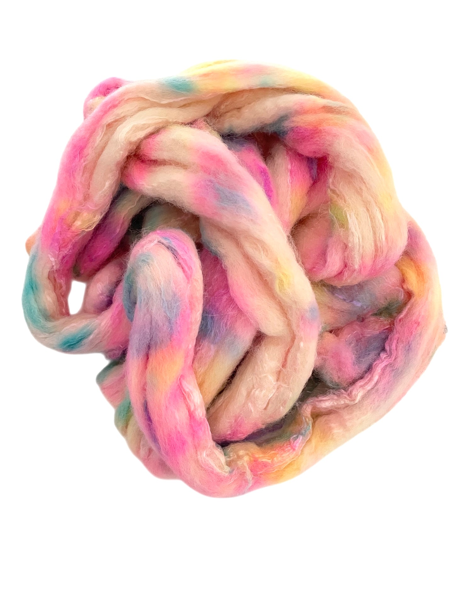 Cozy Glow - 70% BFL Wool 30% Bleached Tussah Silk- Fibre/Fiber
