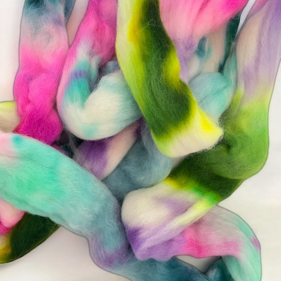 Tropical Holiday - 100% Corriedale Wool Spinning Fibre/Fiber