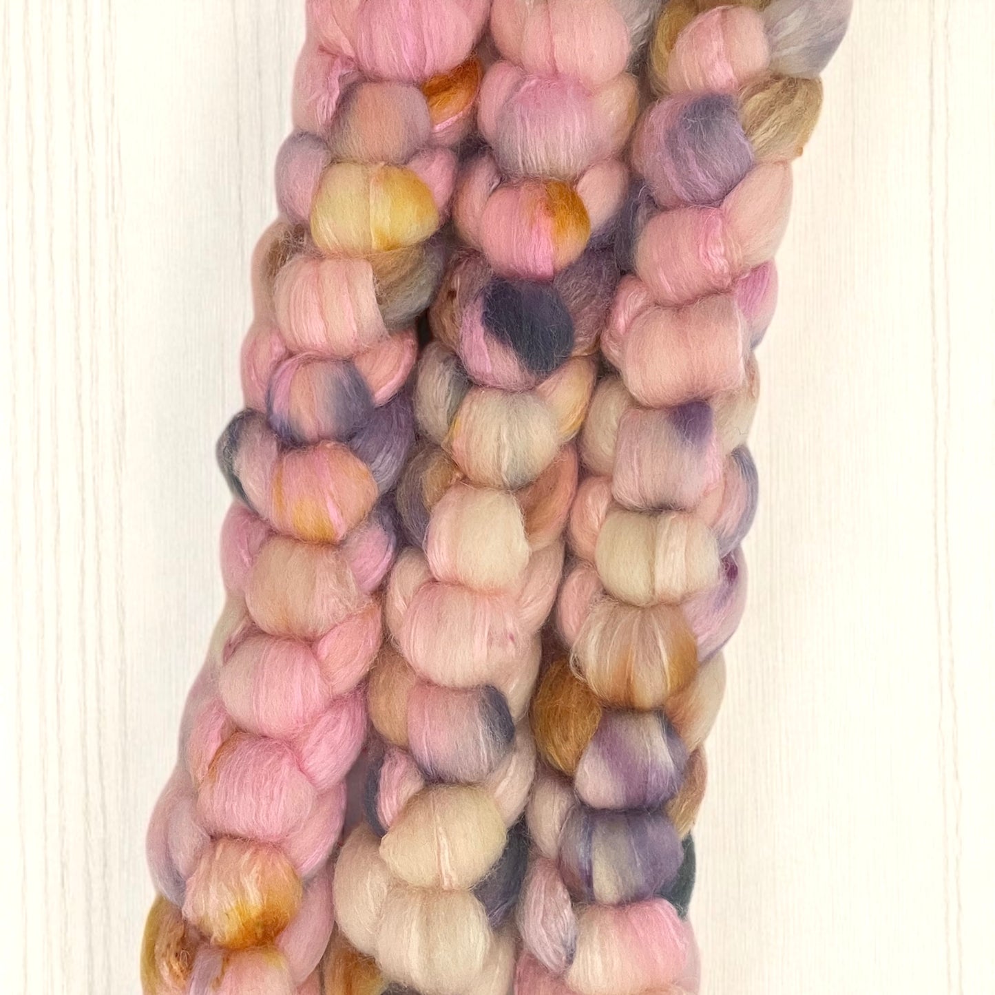 Tea & Petals - 70% BFL Wool 30% Tussah Silk- Fibre/Fiber