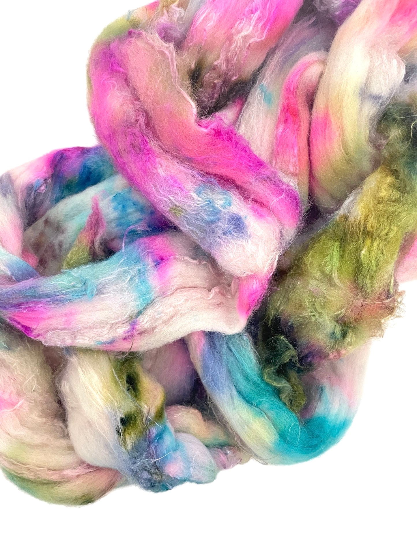 Fairy Bubbles - Merino Wool & Bleached Tussah Silk Top Spinning Fibre/Fiber