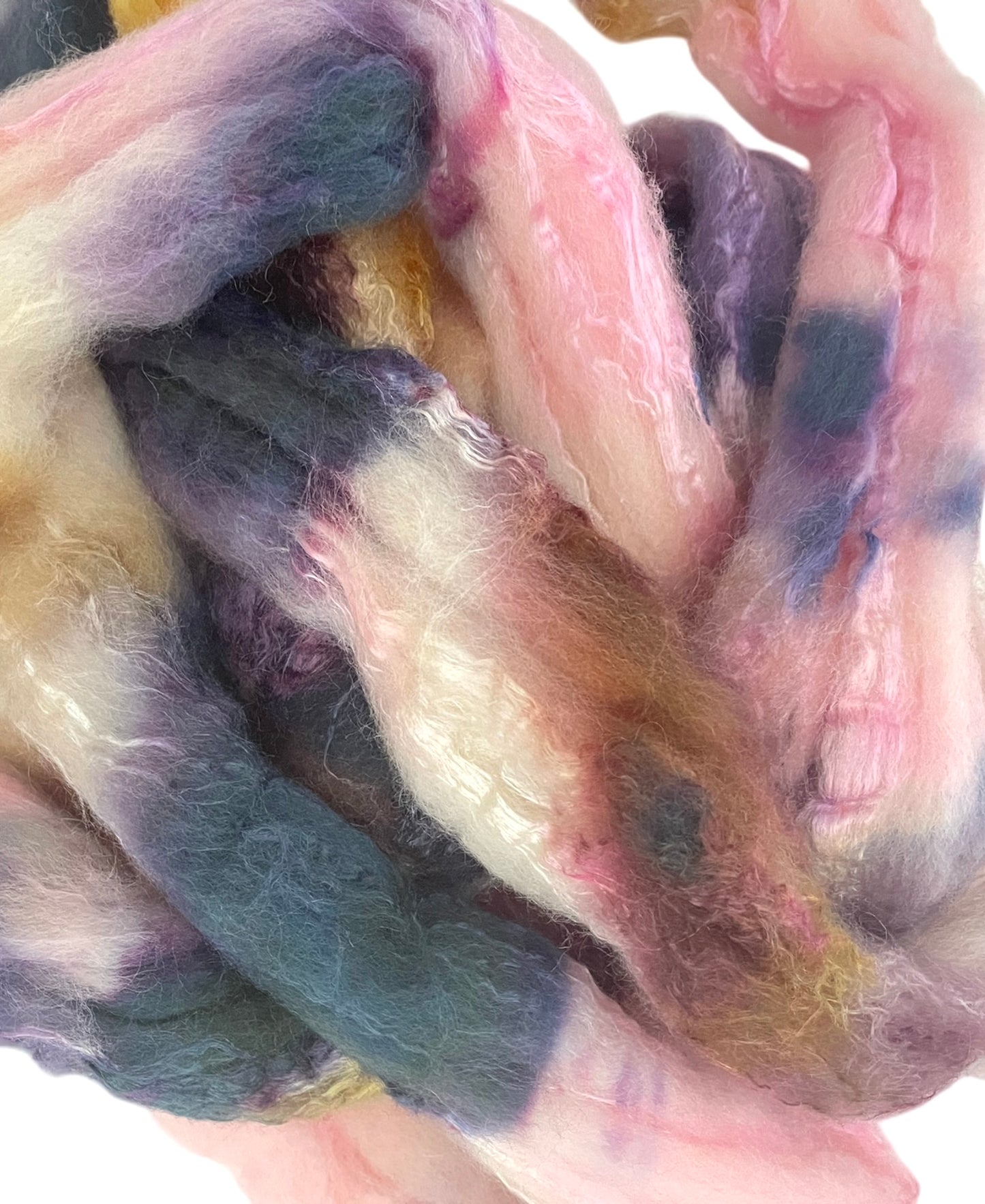 Tea & Petals - 70% BFL Wool 30% Tussah Silk- Fibre/Fiber