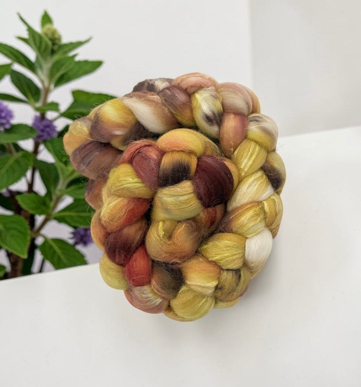 Toasted Spice - Merino Wool & Bleached Tussah Silk Spinning Fibre/Fiber