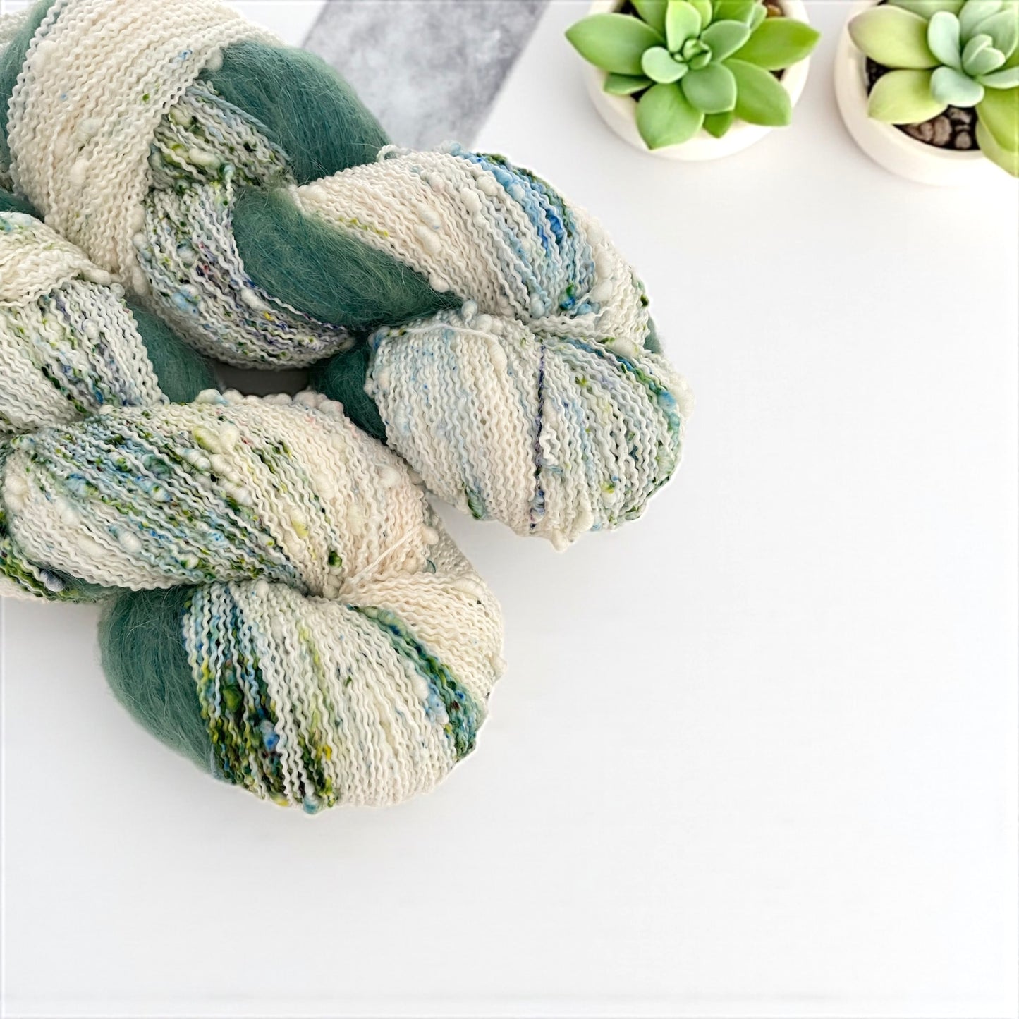 Misty Morning Duet - Slub Fingering Weight + Mohair