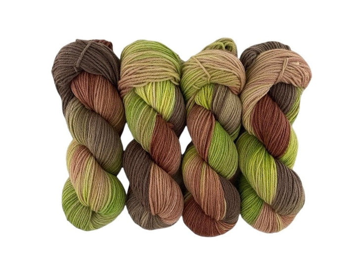 Made from 100% sustainable Merino wool, this fingering/sock weight yarn is perfect for eco-conscious knitters looking for high-quality, unique yarn. Each 100g skein is carefully hand-dyed for a one-of-a-kind result.