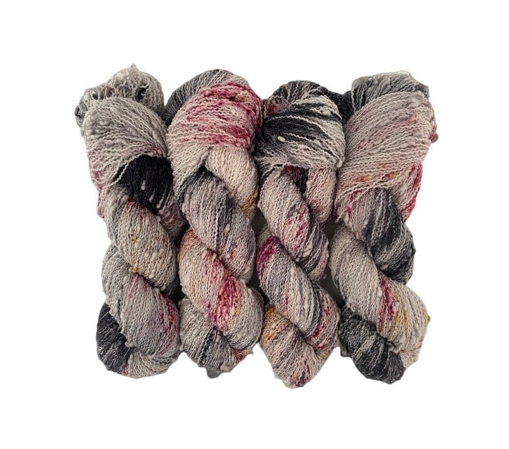 COOL ELEGANCE yarn offers a unique blend of merino and nylon for added durability. The textured slub design adds depth and dimension to any project. Each 100g skein is perfect for lightweight, yet sturdy, fingering weight projects.