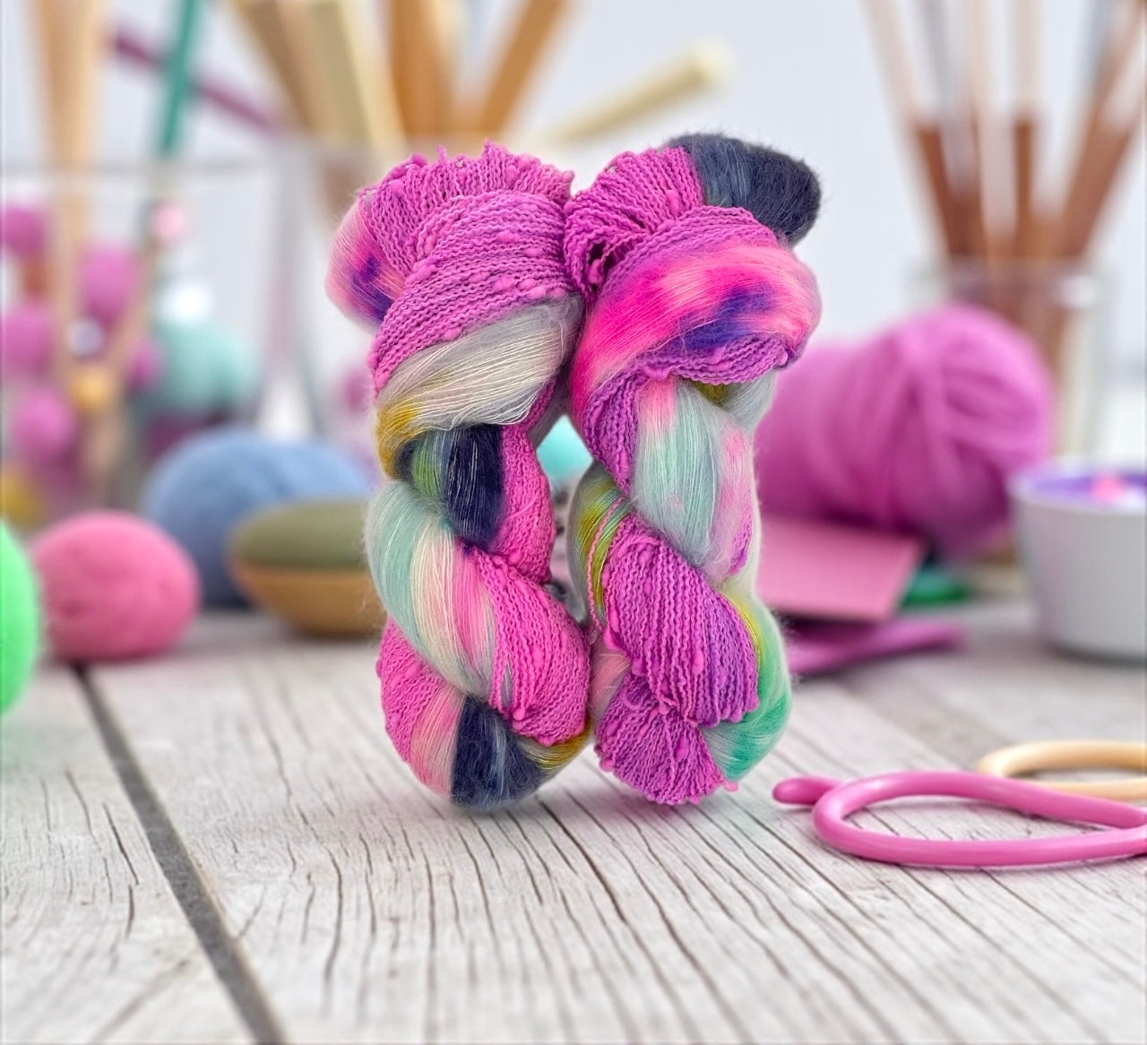 Charasmatic Duet - Slub Fingering Weight + Mohair