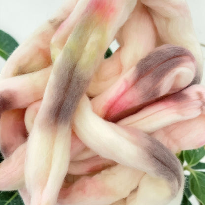 Rhubarb Fool - 100% Corriedale Wool Top Spinning Fibre/Fiber
