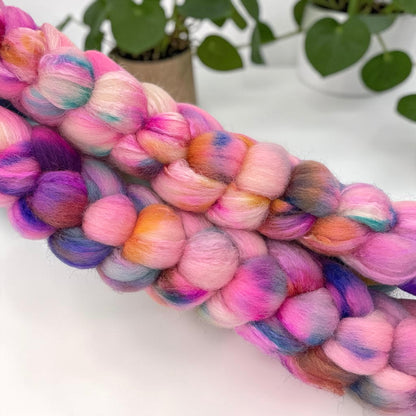 Jewelled Garden - 70% BFL Wool 30% Tussah Silk- Fibre/Fiber