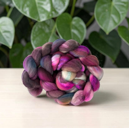 Winter Dahlia - 70% BFL Wool 30% Tussah Silk- Fibre/Fiber