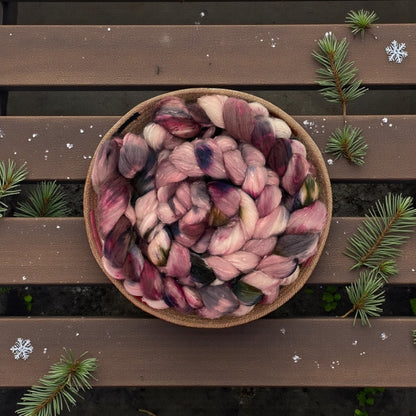Bruised Petals -  Merino Wool & Silk Slubs - Spinning Fibre/Fiber