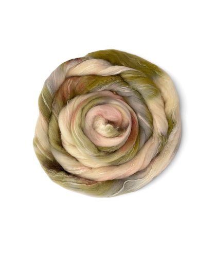 Woodland Anemone - 70% BFL Wool 30% Tussah Silk- Fibre/Fiber