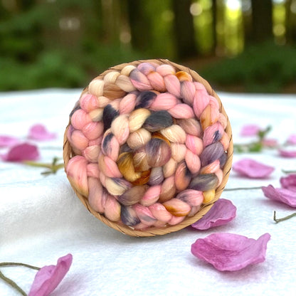 Tea & Petals - 70% BFL Wool 30% Tussah Silk- Fibre/Fiber