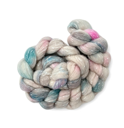 Candy Clouds-  Merino Wool & Silk Slubs - Spinning Fibre/Fiber