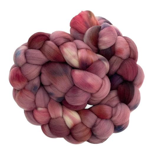 Plum Pudding - 100% Rambouillet Wool Top  Fibre/Fiber - 100g