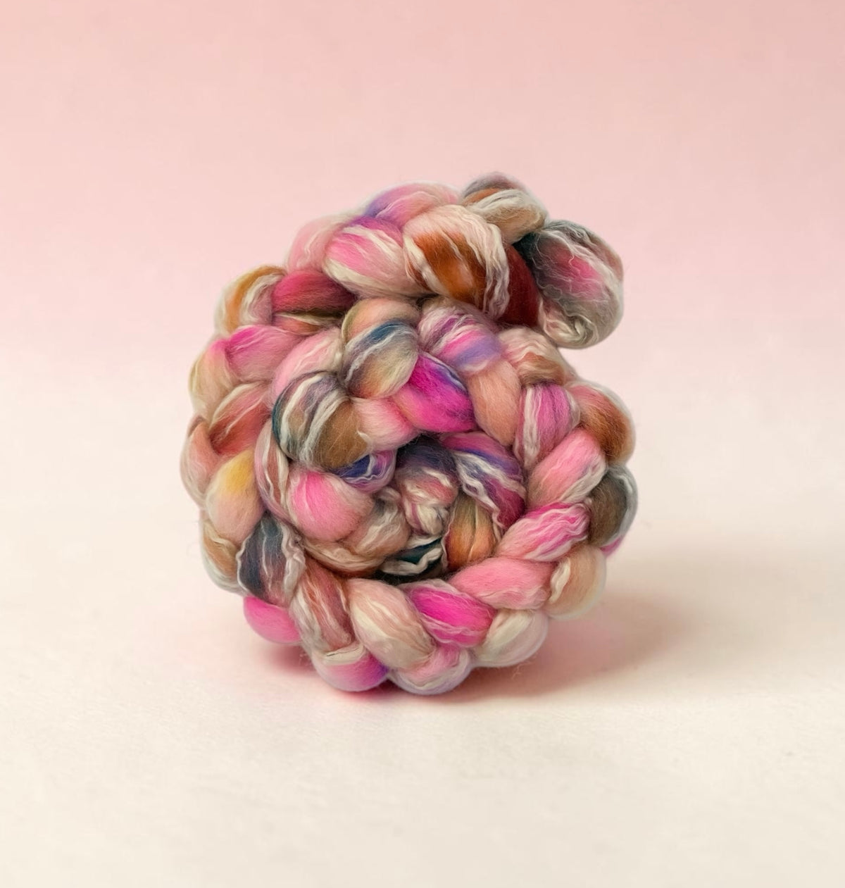 Petals & Bark -70% Blue Faced Leicester Wool 30% Seacell - Roving/Top Fibre