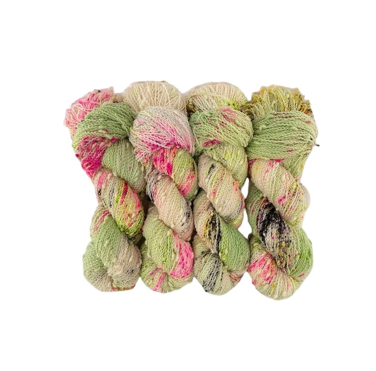 ANYTHING GOES  yarn offers a unique blend of merino and nylon for added durability. The textured slub design adds depth and dimension to any project. Each 100g skein is perfect for lightweight, yet sturdy, fingering weight projects.