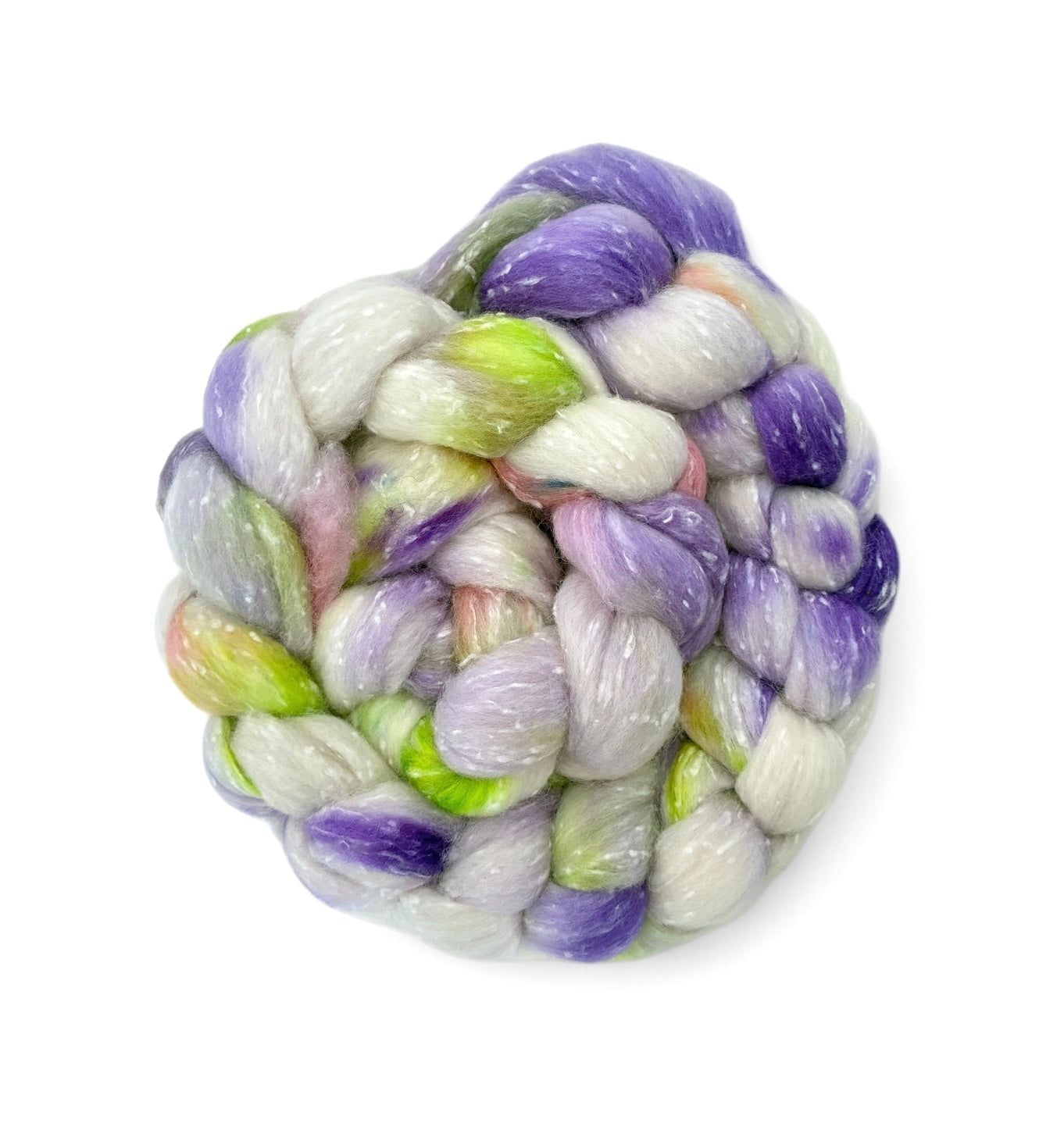 Lilac & Lime - Merino Wool & Silk Slubs - Spinning Fibre/Fiber