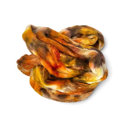 Acorn & Ochre - 70% BFL Wool 30% Tussah Silk - Fibre/Fiber