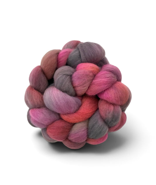 Volcanic Rose - 100% Corriedale Wool Top Spinning Fibre/Fiber