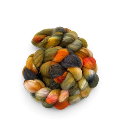 Campfire Mist - 70% BFL Wool 30% Tussah Silk - Spinning Fibre/Fiber