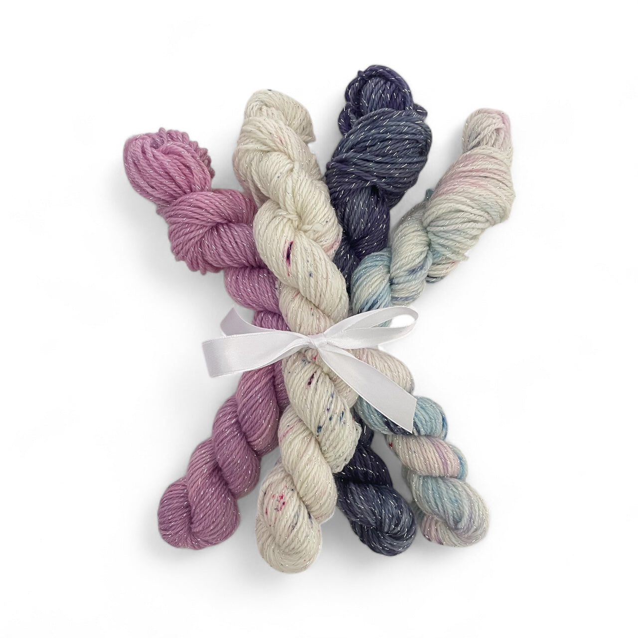 Lavender & Rose Latte -  Mini Skein Sparkle Set - Sock Weight