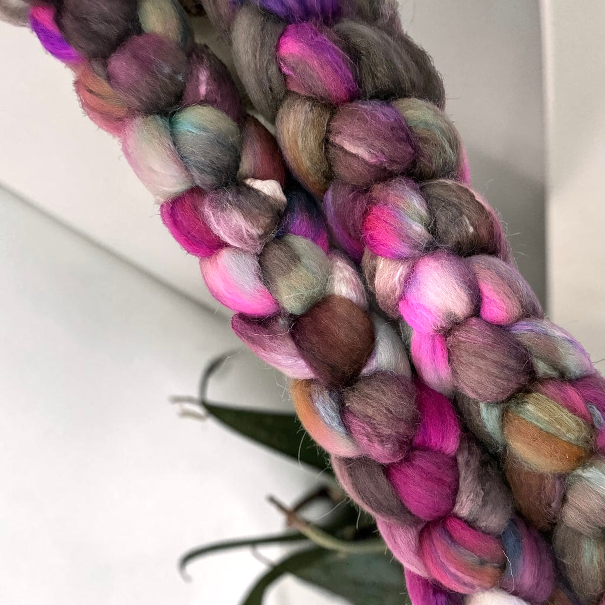 Winter Dahlia - 70% BFL Wool 30% Tussah Silk- Fibre/Fiber