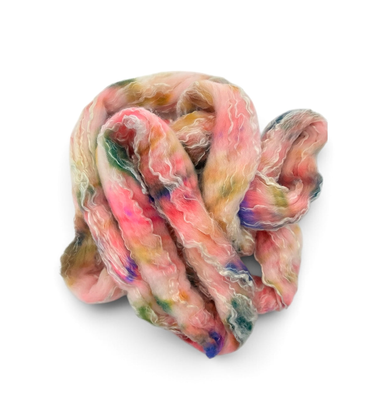 Petals & Bark -70% Blue Faced Leicester Wool 30% Seacell - Roving/Top Fibre