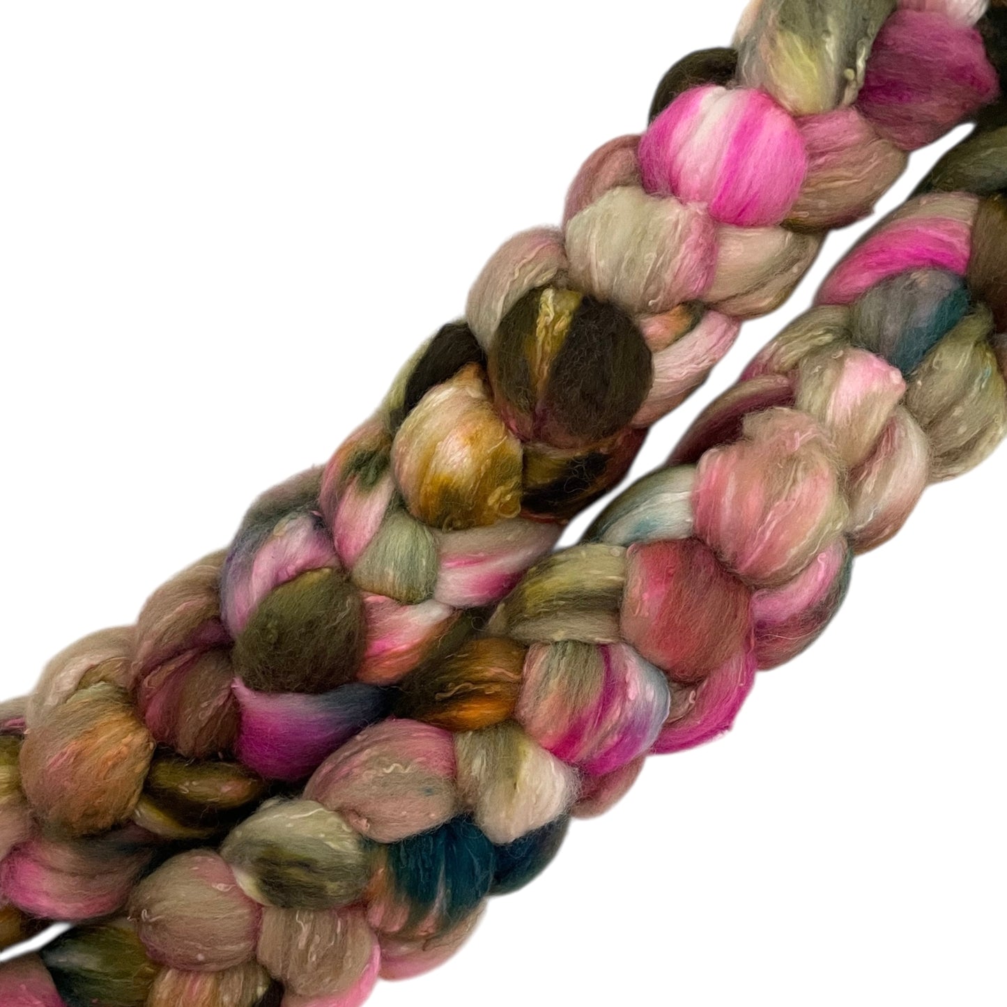 Fuchsia Forest -  Merino Wool & Silk Slubs - Spinning Fibre/Fiber