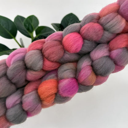 Volcanic Rose - 100% Corriedale Wool Top Spinning Fibre/Fiber