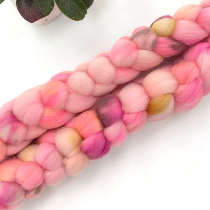 Painted Roses - 100% Cormo Wool Fibre/Fiber