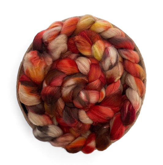 Dragon's Breath - 70% BFL Wool 30% Tussah Silk Top - Fibre/Fiber