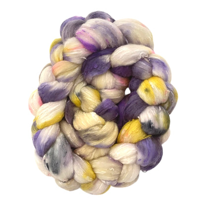 Pansy Patch -  Merino Wool & Silk Slubs - Spinning Fibre/Fiber