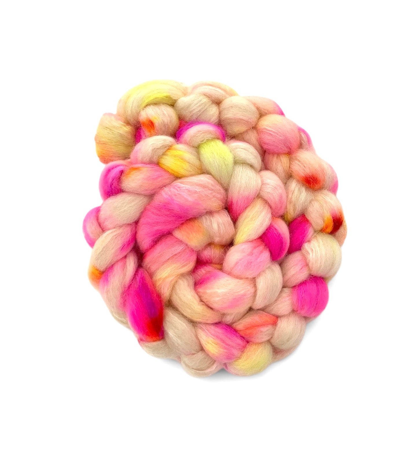 Flamingo Croquet - 70% BFL Wool 30% Tussah Silk- Fibre/Fiber