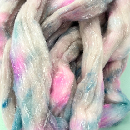 Candy Clouds-  Merino Wool & Silk Slubs - Spinning Fibre/Fiber