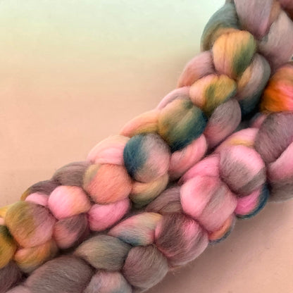 Boho Sunset - 100% Corriedale Wool Top Spinning Fibre/Fiber