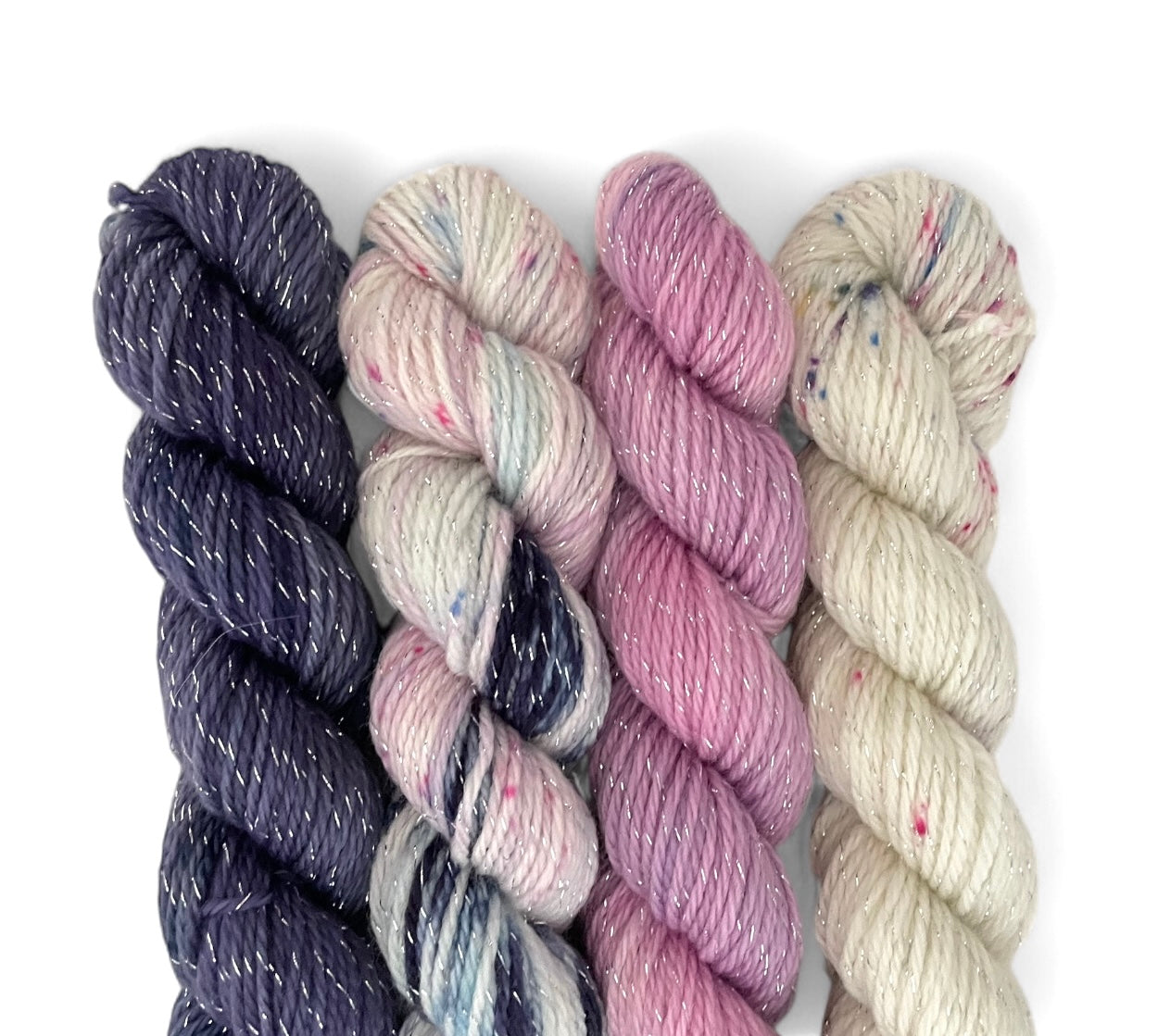 Lavender & Rose Latte -  Mini Skein Sparkle Set - Sock Weight