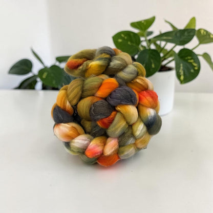 Campfire Mist - 70% BFL Wool 30% Tussah Silk - Spinning Fibre/Fiber