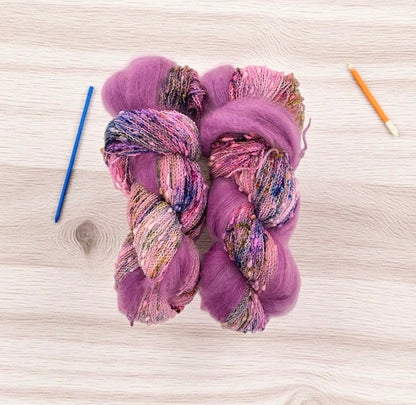 Bling Duet - Slub Fingering Weight + Mohair