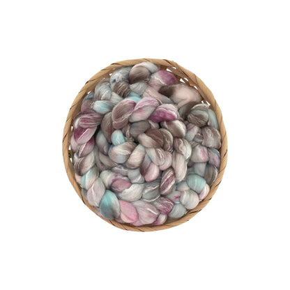 Morning Dew - 70% BFL Wool 30% Tussah Silk- Fibre/Fiber