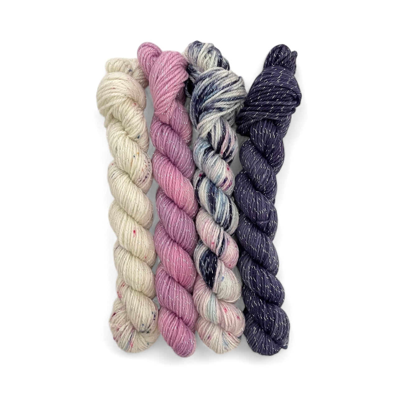 Lavender & Rose Latte -  Mini Skein Sparkle Set - Sock Weight