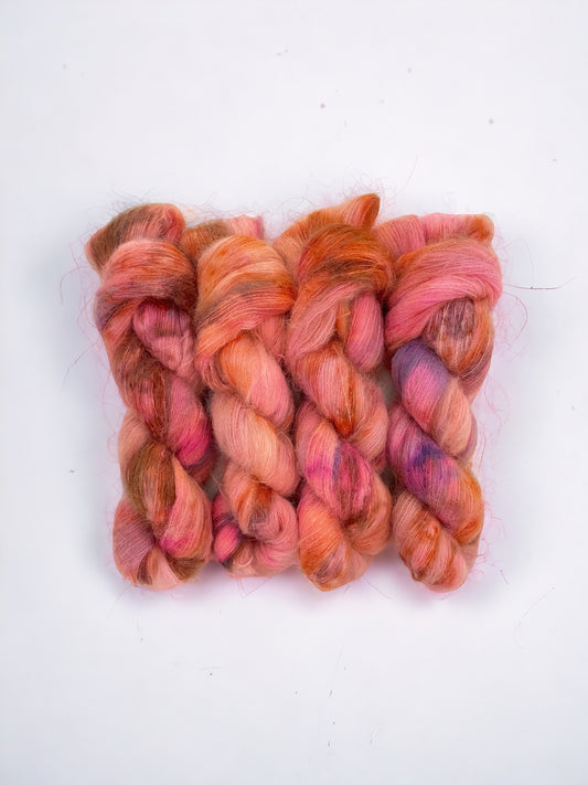 Expertly hand-dyed and made from luxurious baby suri alpaca and mulberry silk, our Tuscan Sunshine yarn is ultra-soft and lightweight, making it perfect for delicate lace projects