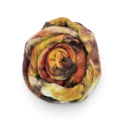Toasted Spice -  Merino Wool & Bleached Tussah Silk  Spinning Fibre/Fiber