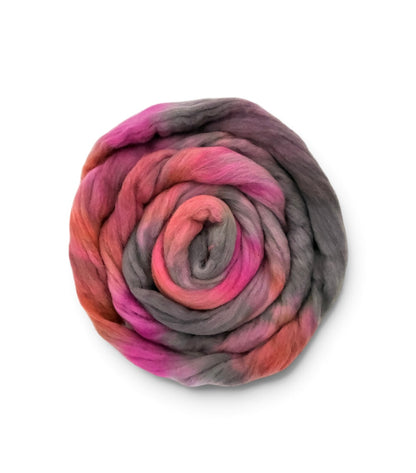 Volcanic Rose - 100% Corriedale Wool Top Spinning Fibre/Fiber