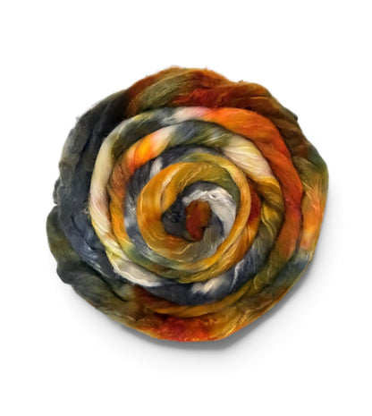 Campfire Mist - 70% BFL Wool 30% Tussah Silk - Spinning Fibre/Fiber