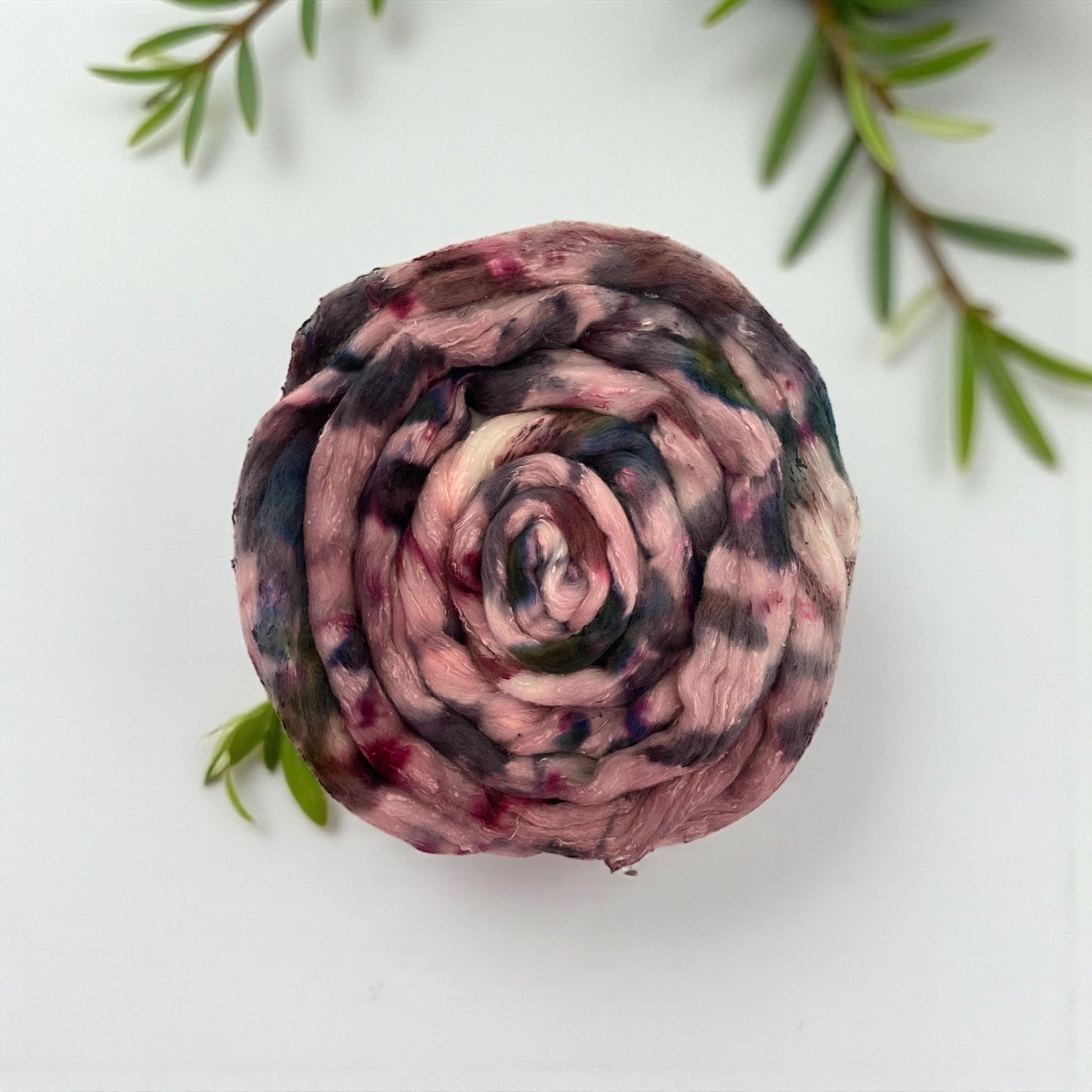 Bruised Petals -  Merino Wool & Silk Slubs - Spinning Fibre/Fiber