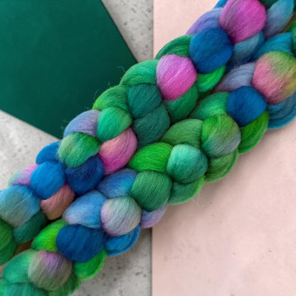 Secret Garden - 100% Corriedale Wool Top Spinning/Felting Fibre/Fiber