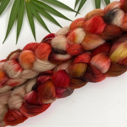 Dragon's Breath - 70% BFL Wool 30% Tussah Silk Top - Fibre/Fiber