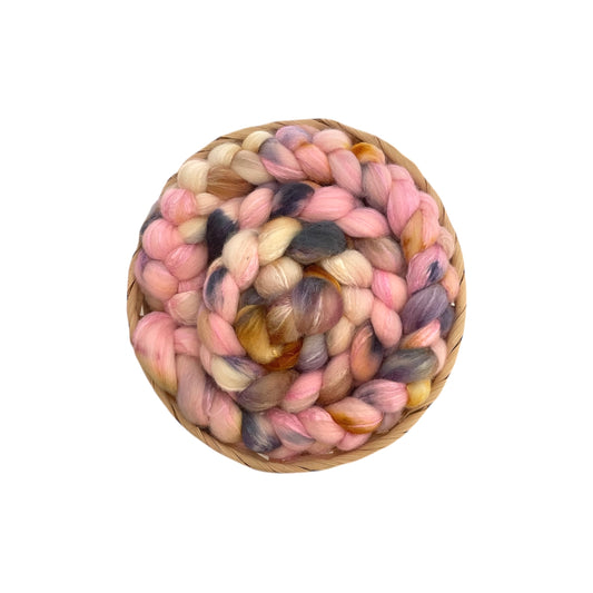 Tea & Petals - 70% BFL Wool 30% Tussah Silk- Fibre/Fiber