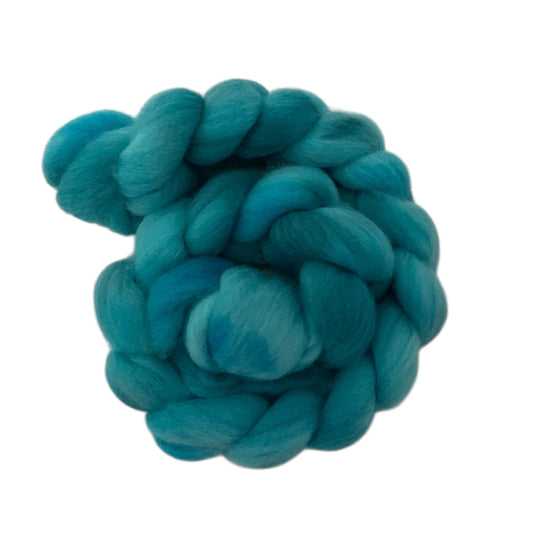 Teal Me More -100% Corriedale Wool Top Spinning Fibre/Fiber